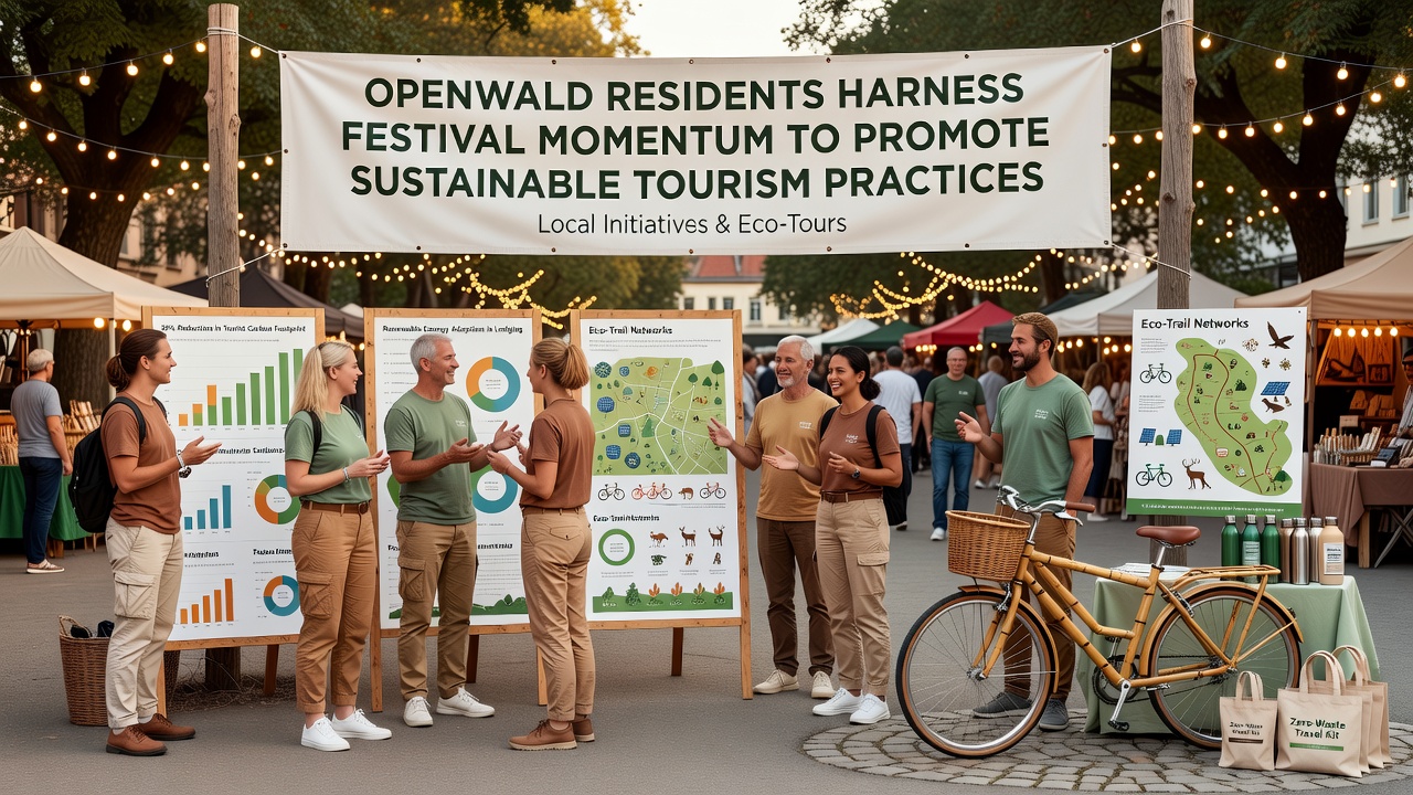 Residents demonstrating composting systems and guided eco-tours during an Openwald community festival